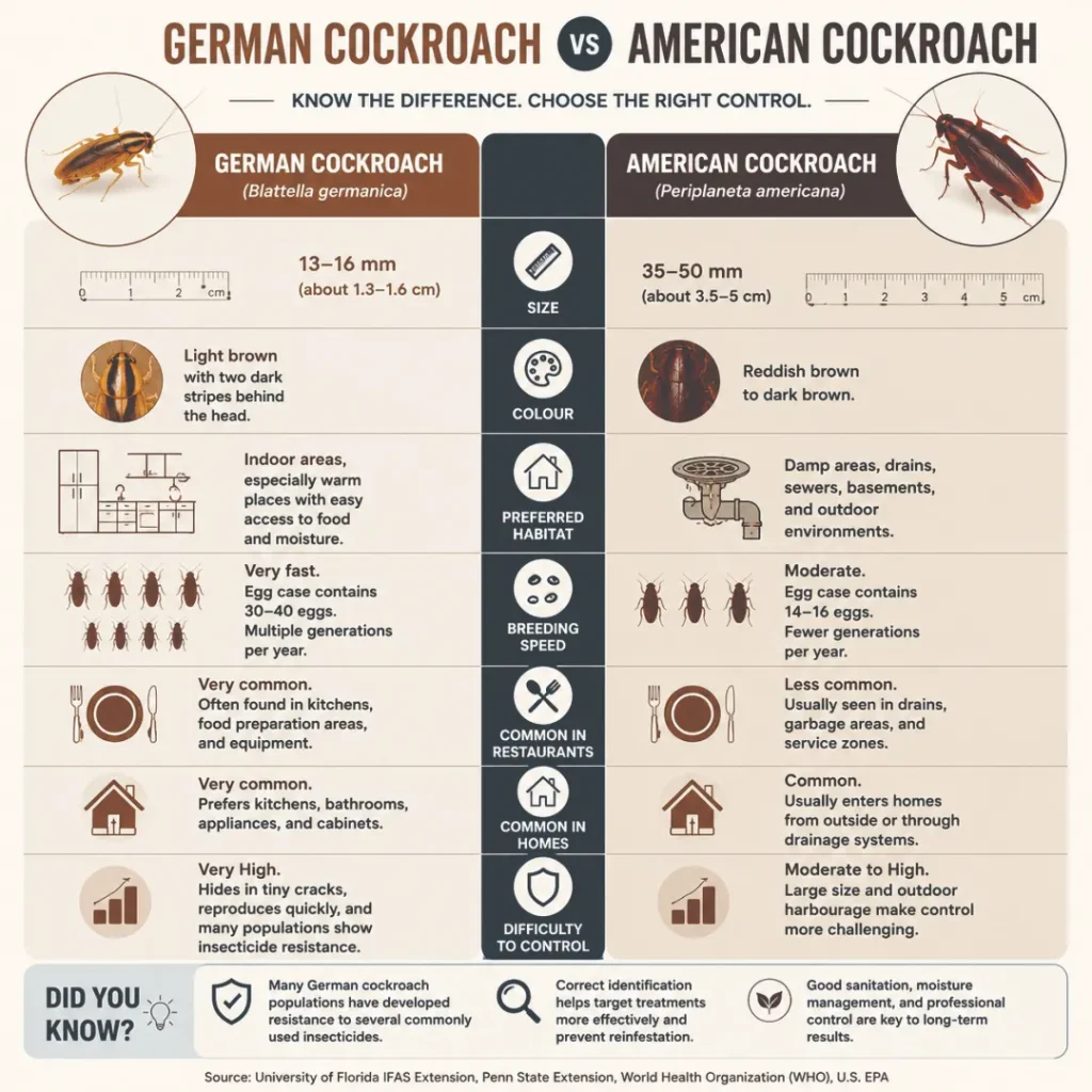German Cockroach vs American Cockroach