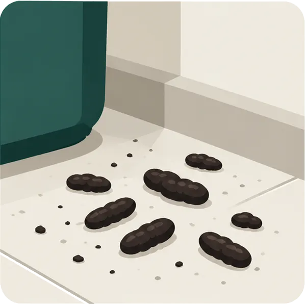 Rodent droppings found around a property