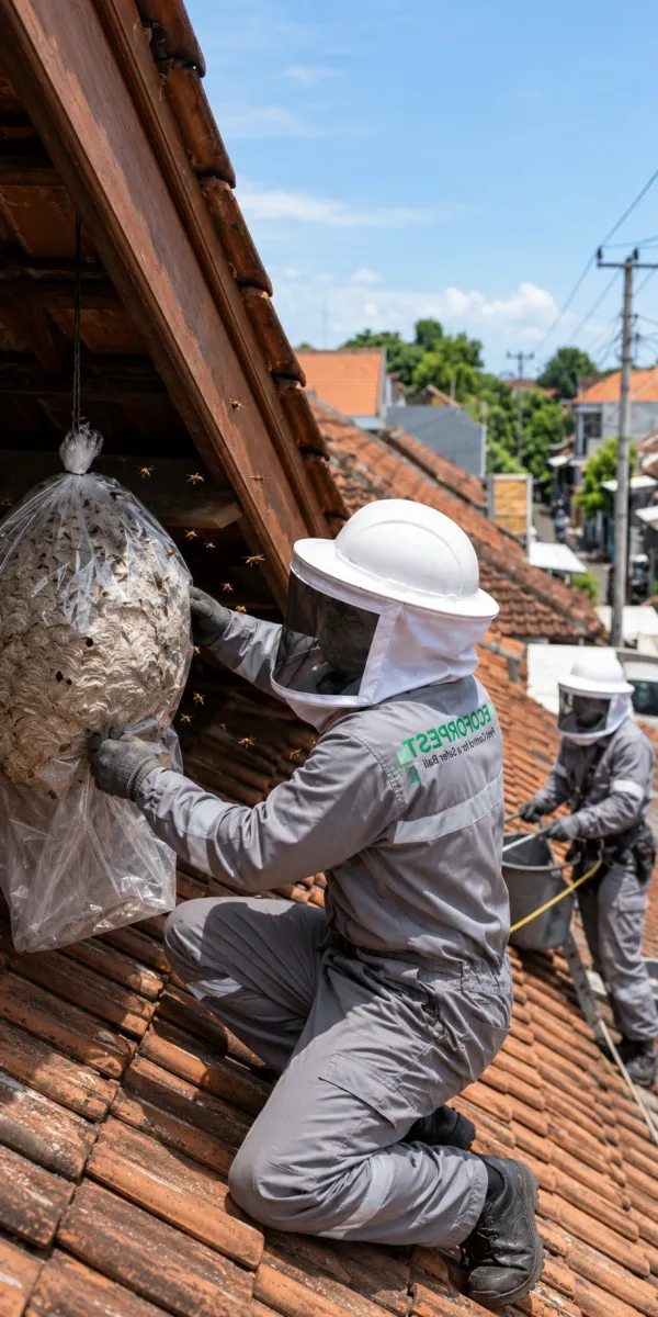 Professional wasp nest removal in Bali