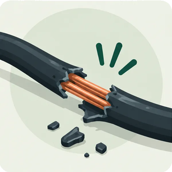 Electrical cable damaged by rodents